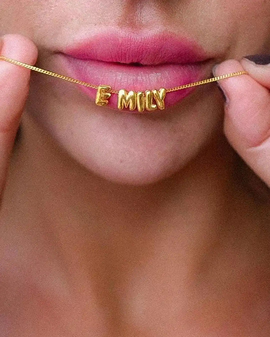 Bubble name necklace